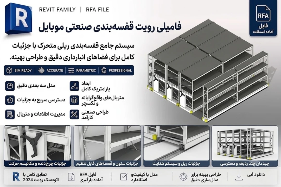 فایل رویت (REvit) -قفسه بندی صنعتی (Industrial shelving)