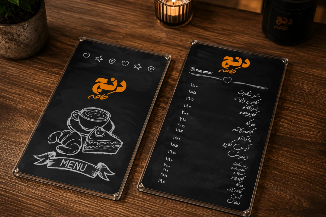 منوی کافی شاپ زیبا و مشکی