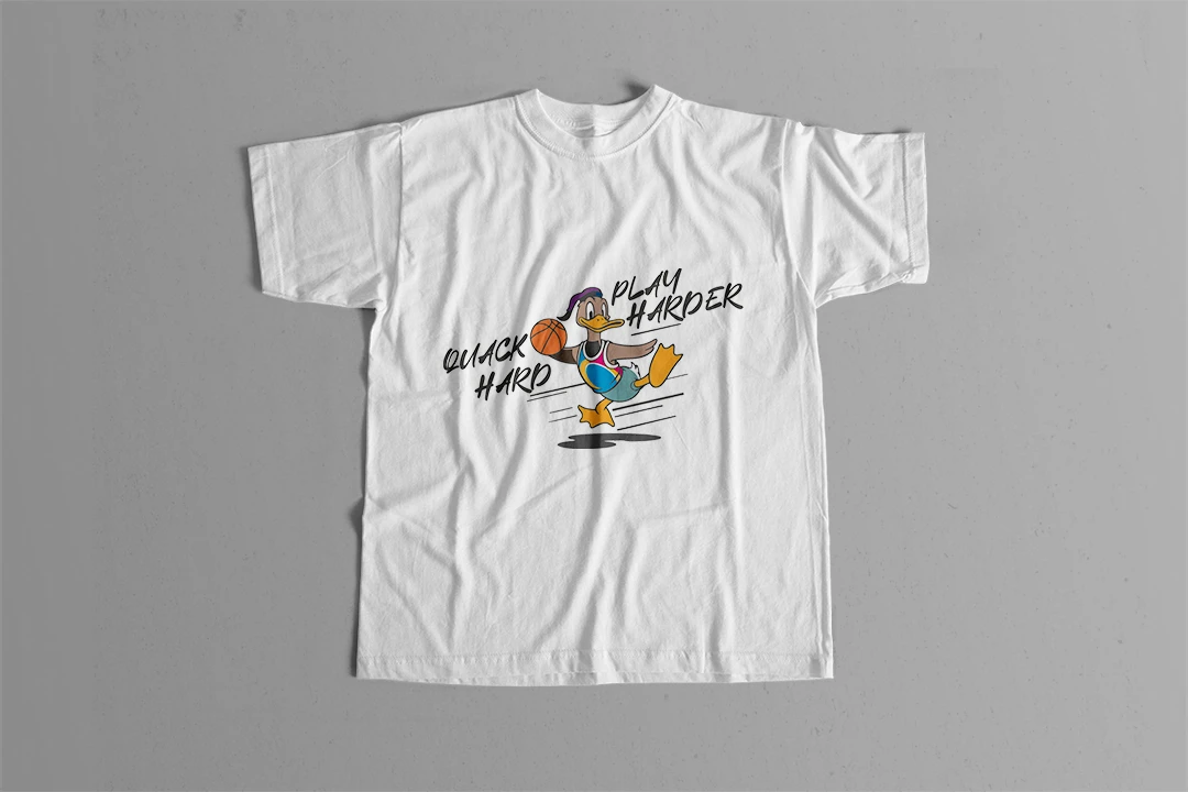 طرح تیشرت پسرانه (Quack Hard Play Harder)