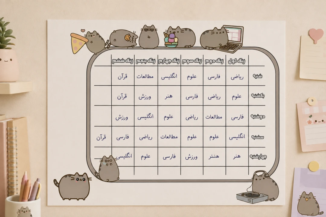 برنامه هفتگی کلاسی گربه