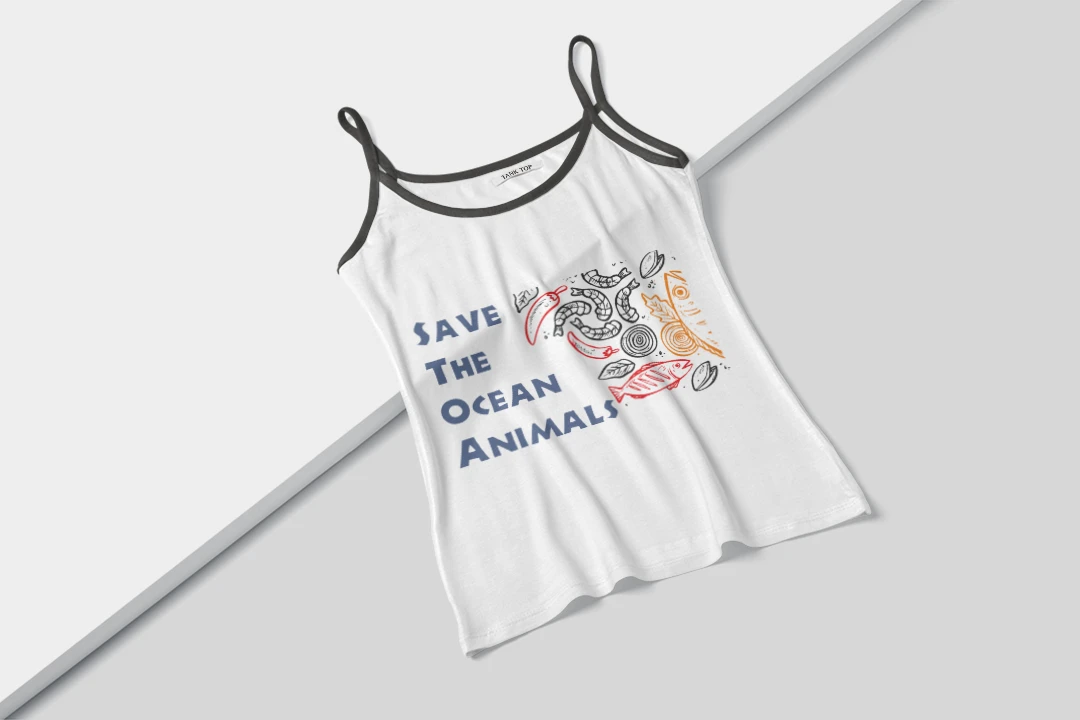 طرح تاپ بندی زنانه (Save The Ocean Animals)