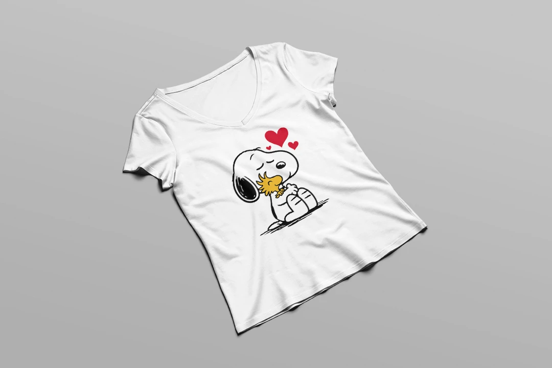 طرح لباس آستین کوتاه دخترانه (Snoopy)