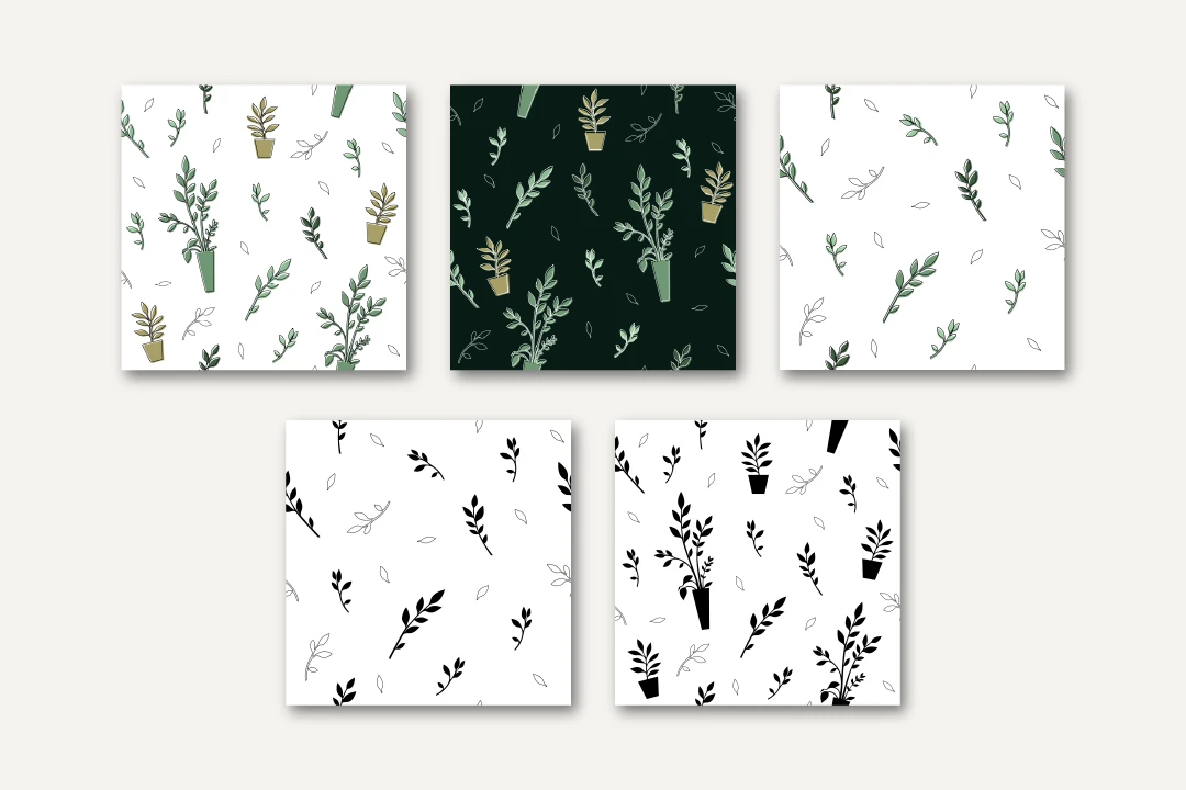 پک ۵ عددی پترن گیاهی Seamless | Botanical Pattern