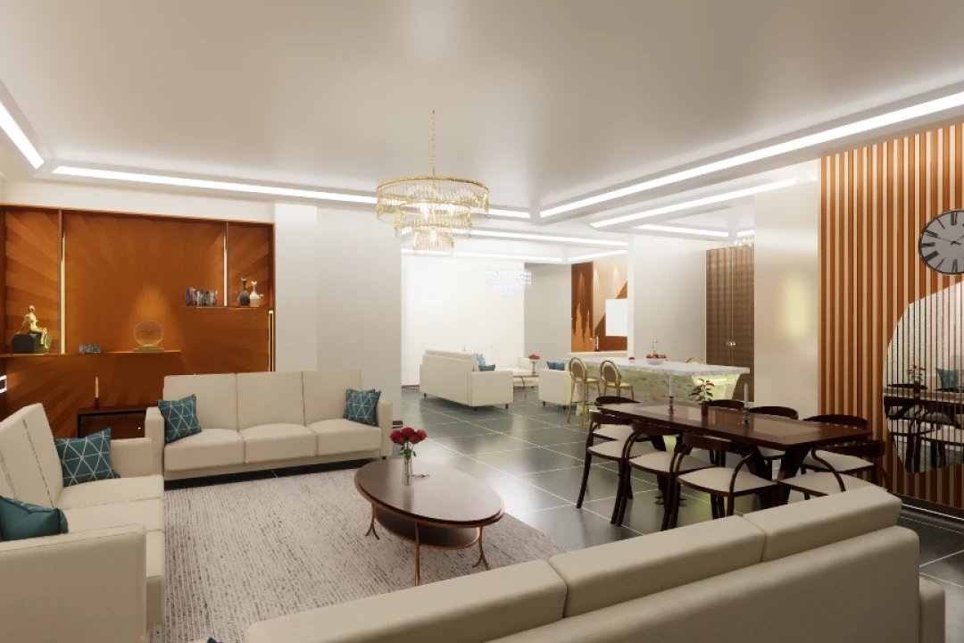 طراحی داخلی یک واحد چهار خوابه با اسکچاپ و آبجکت های اینسکیپ