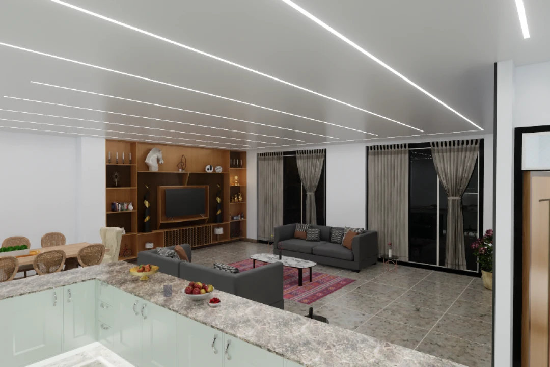 طراحی داخلی سه خوابه (2) با اسکچاپ و آبجکت های اینسکیپ