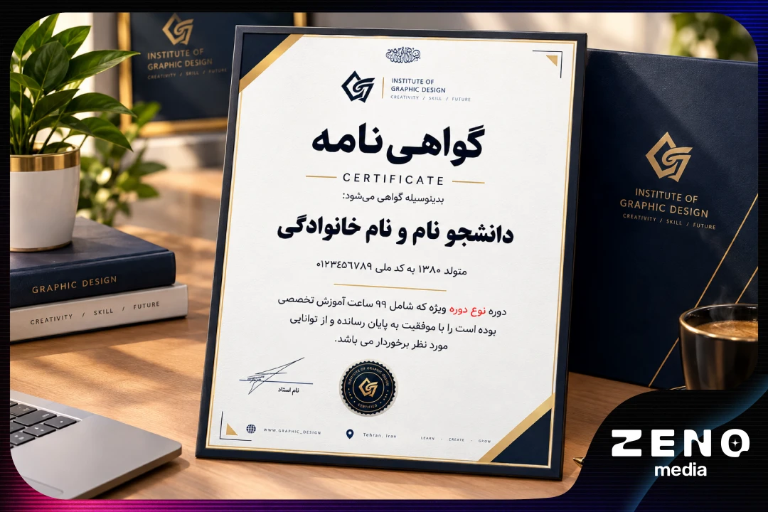 گواهی‌نامه دوره آموزشی | طراحی مدرن و رسمی