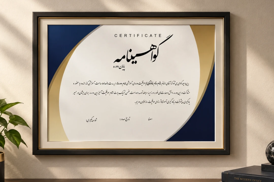 فایل لایه باز گواهینامه پایان دوره