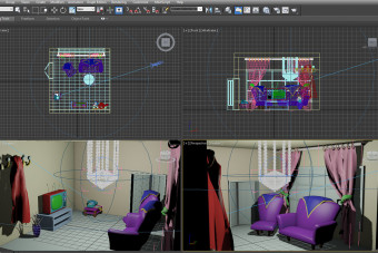 مدل سه بعدی اتاق نشیمن 3D Max