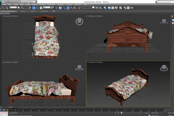 مدل تخت چوبی 3D Max