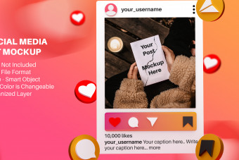 قالب موکاپ 3بعدی پست اینستاگرام