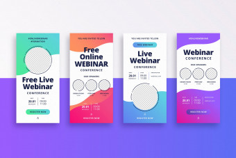 دانلود قالب لایه باز استوری اینستاگرام وبینار