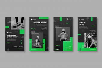 دانلود قالب لایه باز استوری اینستاگرام سبز و مشکی