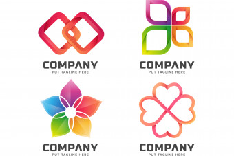 4 قالب لایه باز آماده لوگو a-4