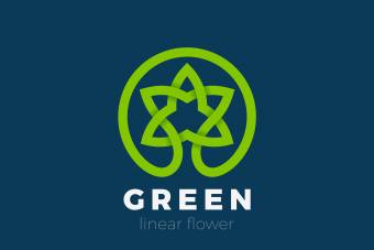 طرح لایه باز ایلاستریتور لوگو گل سبز