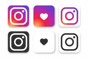 دانلود لوگوی لایه باز اینستاگرام رنگی و سیاه سفید