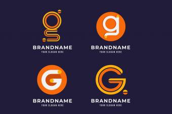 قالب لایه باز ایلاستریتور مونوگرام حرف G