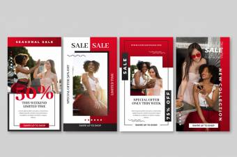 قالب لایه باز ایلاستریتور استوری اینستاگرام