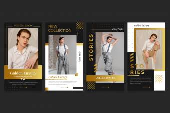 دانلود قالب آماده استوری اینستاگرام مشکی طلایی فروش