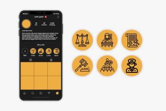 دانلود کاور هایلایت استوری اینستاگرام زرد برای دادگاه