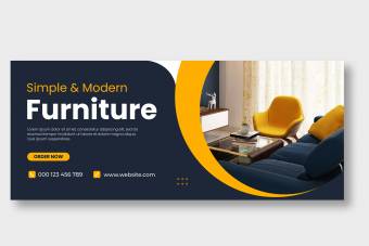 قالب لایه باز فتوشاپ بنر مبلمان