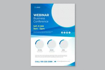 پوستر لایه باز وبینار آنلاین آبی