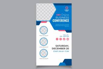 دانلود قالب استوری اینستاگرام کنفرانس آنلاین آبی