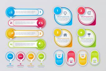 دانلود اینفوگرافیک لایه باز رنگی