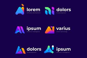 دانلود لوگو لایه باز گرادینت دار طرح Ai