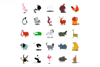 وکتور مجموعه حیوانت - طرح 1