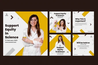 دانلود قالب پست اینستاگرام زرد و توسی