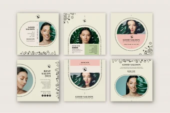 دانلود قالب پست اینستاگرام سالن زیبایی