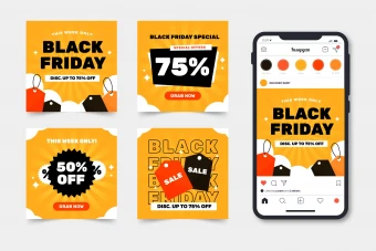 دانلود قالب پست اینستاگرام جمعه سیاه