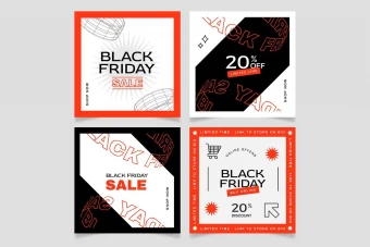 دانلود قالب پست اینستاگرام جمعه سیاه قرمز مشکی