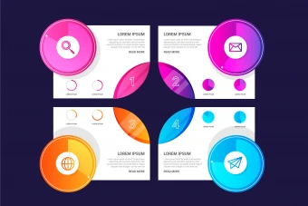 دانلود اینفوگرافیک لایه باز رنگی