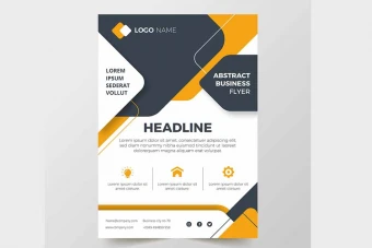 پوستر لایه باز شرکتی مشکی نارنجی