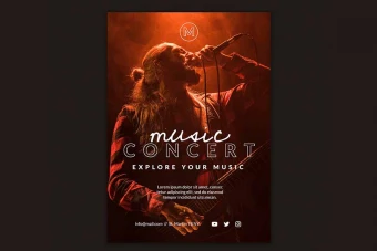 پوستر لایه باز کنسرت موسیقی زنده