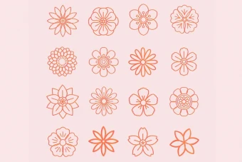 دانلود وکتور گل لایه باز