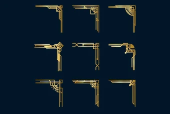 دانلود وکتور حاشیه طلایی لایه باز