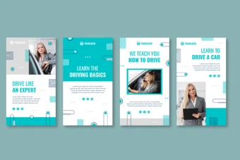 قالب لایه باز استوری اینستاگرام رنگ آبی