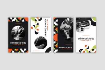 قالب لایه باز استوری اینستاگرام سفید و مشکی