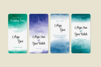 قالب لایه باز ایلاستریتور استوری آبرنگی اینستاگرام