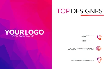 قالب کارت ویزیت لایه باز صورتی سفید