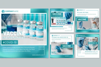 دانلود قالب پست و استوری اینستاگرام پزشکی آبی و سفید