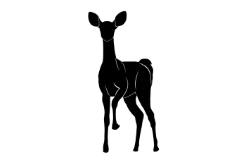 دانلود طرح وکتور آهو سیاه و سفید مناسب طراحان