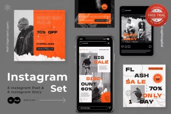 تمپلیت نارنجی اینستاگرام