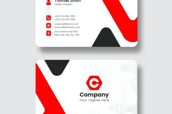 کارت ویزیت لایه باز قرمز و مشکی