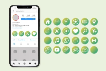 کاور هایلایت اینستاگرام - زرد و سبز + کدتخفیف