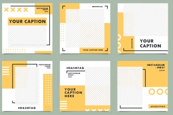 دانلود قالب پست اینستاگرام فروش زرد و سفید