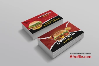 کارت ویزیت لایه باز PSD فست فود