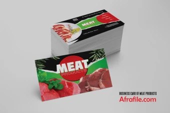 کارت ویزیت لایه باز PSD محصولات گوشتی